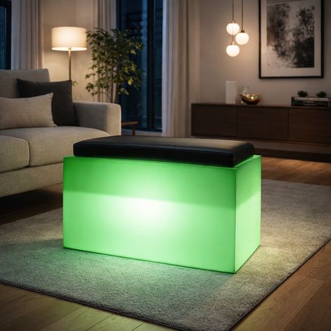 Poltroncina luminosa Roomy Bright con led pouf "Made in Italy" per esterno -Rosso / Con cavo
