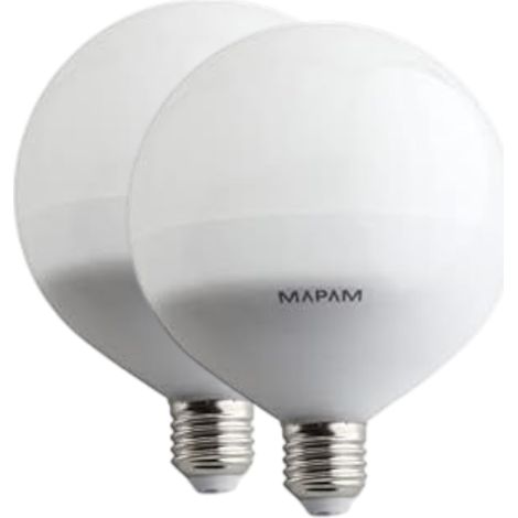 2PZ Lampadina led E27 globo G80 8W luce fredda naturale calda bulbo sfera palla Mapam Luce Naturale