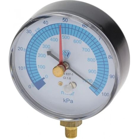 Wigam - Vacuometro Ø80 Con Attacco Radiale 1/8" Per Condizionamento