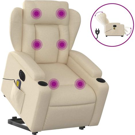 Maison Exclusive - Elektrischer Massagesessel mit Aufstehhilfe Cr