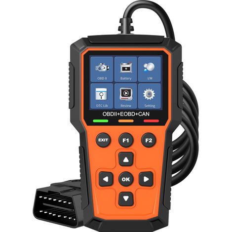 Lector de códigos de motor OBD2 con pantalla a color HD de 2,8", biblioteca de más de 40.000 códigos de diagnóstico de fallas (DTC), lectura I/M y datos en tiempo real (negro).