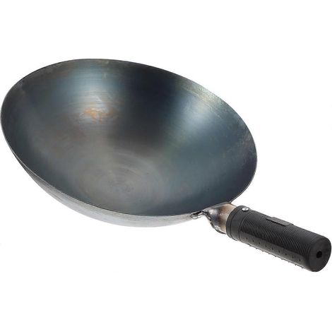 Wok en fonte 32 cm ustensile de cuisine robuste poêle à frire pour usage domestique et professionnel (1/5)