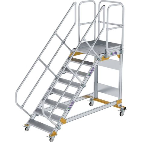 MUNK Plattformtreppe fahrbar 45° Stufenbreite 800mm 8 Stufen (1/2)