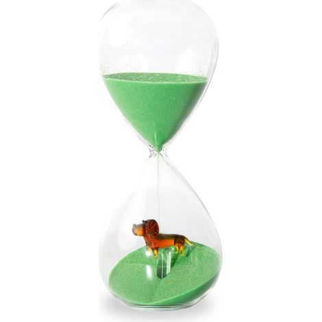 Clessidra 15 Minuti in Borosilicato con Base Bassotto