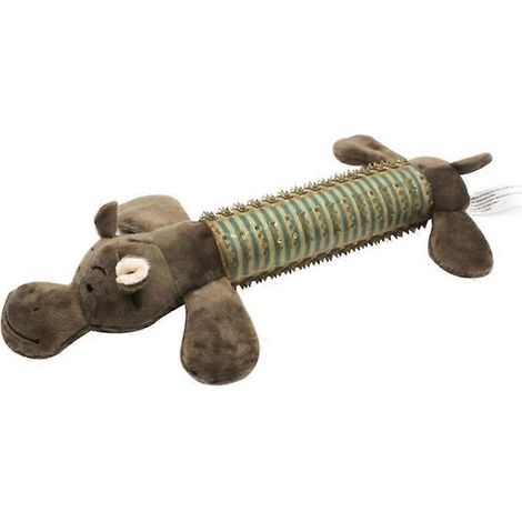 Quietschendes Hundespielzeug, weiches Plüsch-Kauspielzeug in Form eines Nilpferds, lustige und langlebige Zahnreinigung.