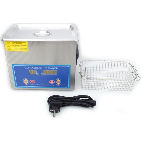 Nettoyeur ultrasonique 3,2L en acier inoxydable, minuterie numérique et chauffage pour bijoux, lunettes et pièces – 200-240V UE (1/5)