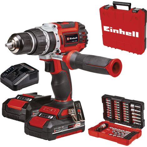 Einhell Professional Perceuse Visseuse à percussion sans fil TP-CD 18/60 Li-i BL +39 PXC (18V, Brushless, Couple 60 Nm) Livré avec 2 Batteries 2,0Ah, Chargeur et 39 Accessoires (1/5)