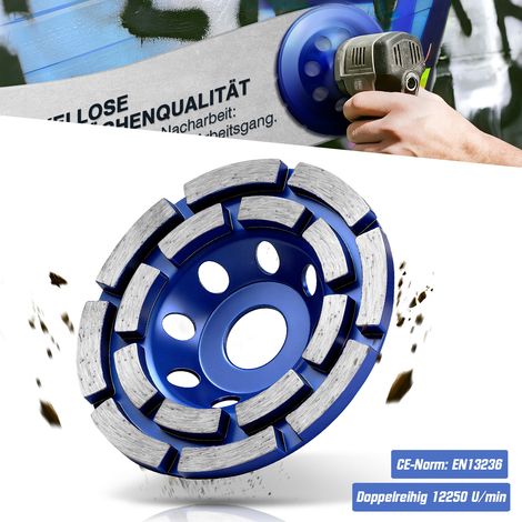 XIIW Disque Diamant pour Meuleuse Ø180x22.23mm 12250RPM Turbo Meule, Meule Diamantée Universelle pour Ponçage et Polissage du Béton Maçonnerie Granit Marbre Pierre Naturelle (1/5)