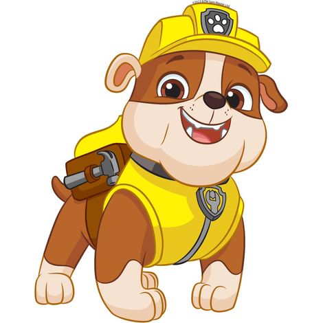 Sticker mural PAW Patrol jaune et beige – 8 unités – Papier peint intissé écologique – Facile à appliquer sur murs lisses