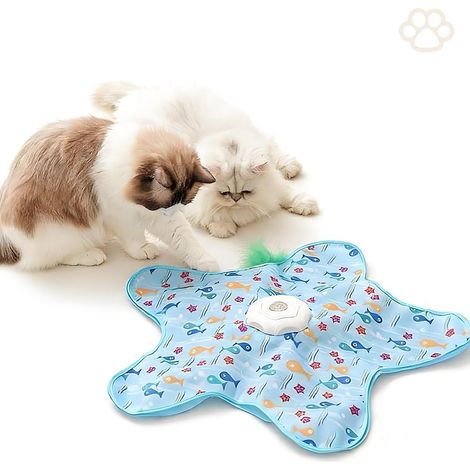 Katzenspielzeug Selbstbeschäftigung,Interaktives Katzenspielzeug Elektrisch, Intelligenzspielzeug Katze mit 3 Austauschbaren Federn, Katze mit 3 Austauschbaren Federn (1/5)