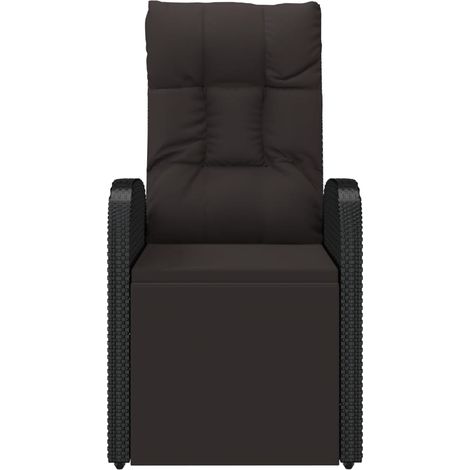 Chaise de jardin et de camping inclinable, Chaise de relaxation, et coussin Résine tressée Noir OIB5567E (1/5)