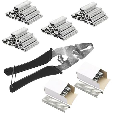 Pincepour anneau avec clips,avec 1200 clips de fixation,Pinceàclôture,PinceÀ grillagecloture,Pinceà anneaux de clôture,Pinceà clôture avec pince, adaptés aux clôtures et aux cages pour animaux (1/5)