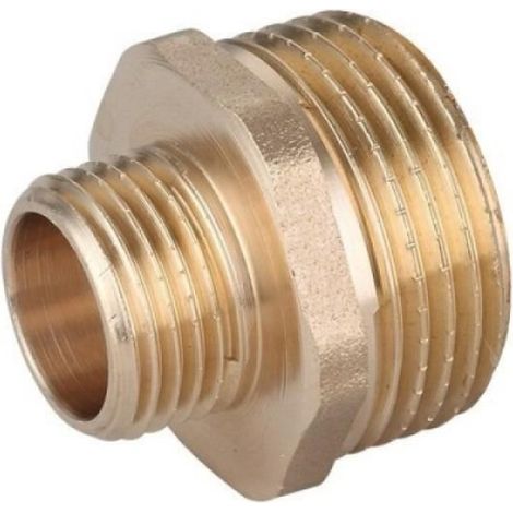 Réducteur - Raccord Laiton M 1/2 Pouces x 3/8 Pouces BSP Mâle - Pour Installation Eau Chaude et Chauffage Central - 1 Pièce (1/2)