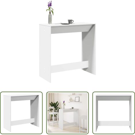 Bois d'ingénierie -  Table de bar blanc 102x50x103,5 cm bois d'ingénierie (1/5)