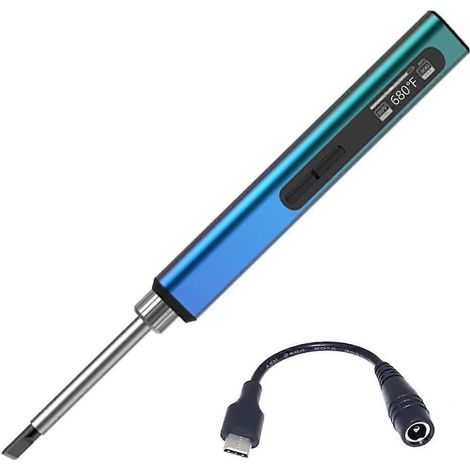 Fer à souder portable intelligent avec chargement USB-C, écran OLED, contrôle PID, 180-100 degrés Fahrenheit, 65 W, 8 s (1/5)