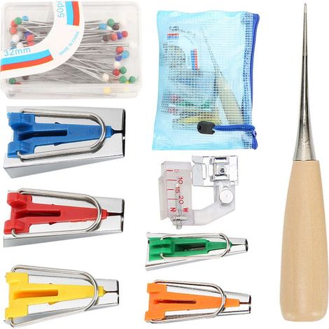 outil de reliure, appareil à biais pour quilting, pied de reliure, kit de couture DIY5 (1/5)