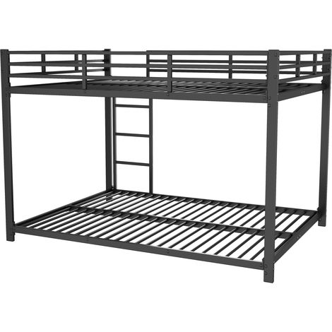 Letto a castello per bambini in metallo 140 x 200 cm nero (1/5)