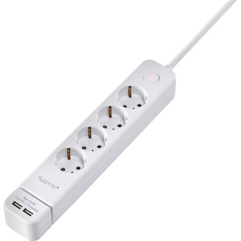 Sygonix SY-4535058 Steckdosenleiste mit Schalter Weiß Schutzkontakt 1 St. (1/5)