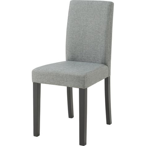 Lot de 2 chaises de salle à manger rembourrées 89 x 43 x 54 cm confort salon design moderne cuisine gris clair (1/5)