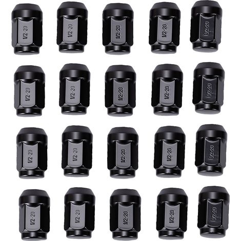 Écrous de Roue Noirs 1/2-20, 3/4 Pouces 19mm, pour Ford Explorer Edge Mustang (1/5)