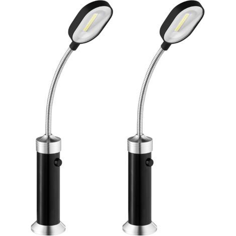 Lampes magnétiques pour barbecue - Lot de 2 lampes LED COB super lumineuses sur piles avec aimants sur la base.