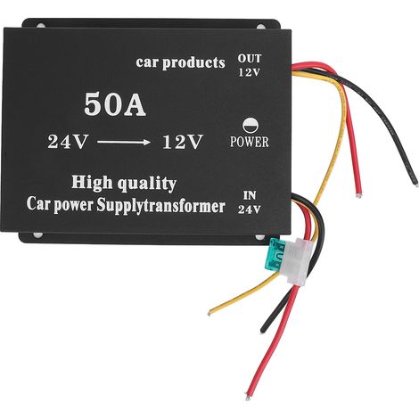 Convertisseur de tension 24V à 12V DC 600W, adaptateur de puissance sonore pour camion, réducteur de pilote longue Distance, régulateur pour voitures, camping-cars, SUV, bus 50A (1/5)