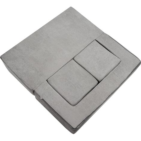 Mophorn Kindercouch, 4-teiliges modulares Spielsofa für Kinder, Kleinkinder-Schlafsofa, Stuhlsitz, Spielzimmermöbel, abnehmbarer Bezug, für Mädchen und Jungen, grau