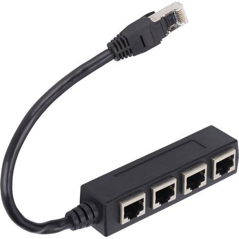 Adaptateur répartiteur RJ45 1 vers 4 ports, transmission fluide, excellente connexion, adaptateur de câble réseau (1/5)