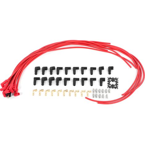 Kit de câbles d'allumage 8 mm/0,3 po avec accessoires Stable Performance 4041R universel rouge (1/5)