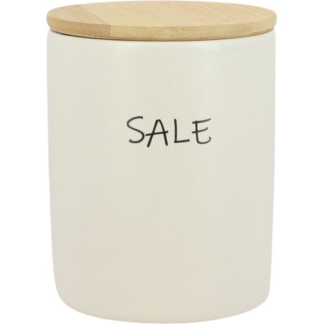 BARATTOLO PER SALE TONDO 10X13 CM CON TOP IN LEGNO
