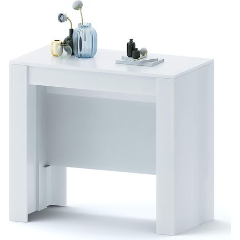 Table Console Extensible, Design Moderne, élégante, Table pour Maison, Bureau, Table 10 Places, Gain de Place, Extensible jusqu'à 2,37 mètres, 78 x 51 x 90 cm, Blanc Brillant (1/5)