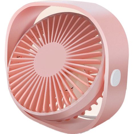 Ventilateur de bureau USB rechargeable 3 vitesses silencieux pour maison bureau dortoir rose portable (1/5)