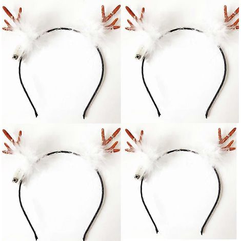 Lot de 4 serre-têtes lumineux en forme de bois de cerf pour Noël, avec projecteur de scène. (1/5)