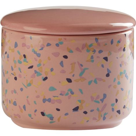 Interiors By Premier Small Pink Terrazzo Storage Canister,Kitchen Canister With Airtight Lid,Canister With Pastel Pink Hue (1/5)
