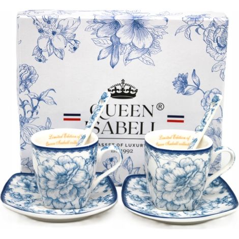 Espressotassen-Geschenkset in einer Box – Kollektion Blue Rose (1/5)