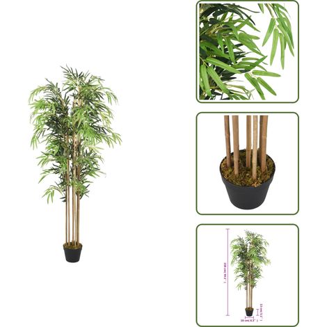 Albero verde - vidaXL Albero Bambù Artificiale 1095 Foglie 150 cm Verde - Albero da interno
