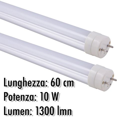 TrAdE Shop Traesio - Tubo Neon A Led T8 10 W Watt 1300 Lmn Con Copertura Opaca Da 60 Cm Luce Bianca - -Bianco Freddo      -