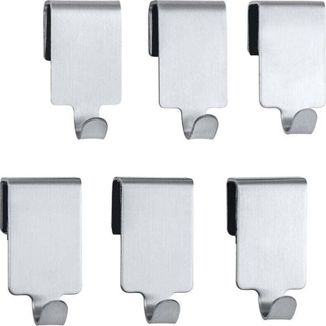 Hochwertiger Edelstahlhaken für die Küchenrückwand, Wandhaken für Küchenutensilien, 6er-Set, Edelstahl, 2 x 4 x 2,5 cm, silber (1/4)