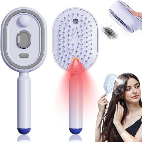 Brosse De Massage Électrique Avec Réservoir 10ml - Diffuseur Huiles Essentielles - Anti-Statique Et Démêlante - Pour Cheveux Secs Et Humides (1/5)