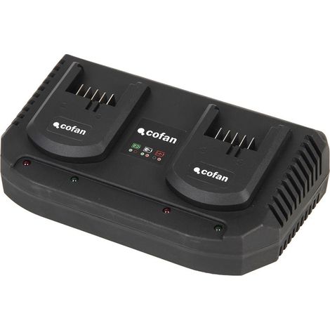 COFAN cargador baterias doble carga rapida 2x3,5a - 18v , Cargador de Batería Doble 18 V. 2x3,5 A. Con carga ultrarrápida. Dispositivo ultra eficaz, ya que cuenta con los mejores c (1/4)