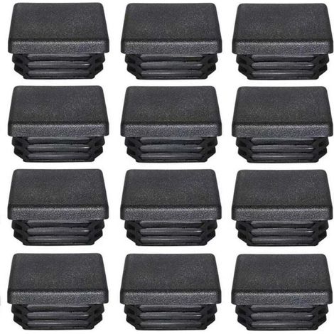 Bouchon De Tube Carré - 50x50 mm - En Polyamide Noir - Pour Pieds De Meuble Et Tubes Métalliques - Lot De 12 Pièces (1/5)