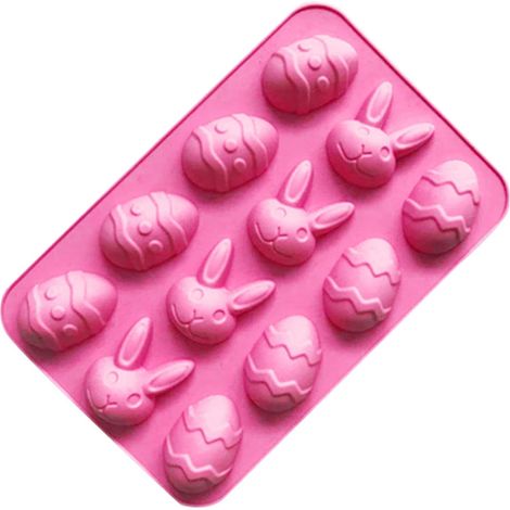 1 Moule Silicone Lapin Oeuf, Anti-adhérent, Flexible, Pour Chocolat Gâteau Pâques (1/5)