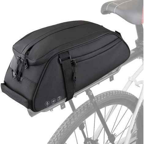 Sacoche de porte-bagages vélo arrière, 8L étanche grand capacité, sac de transport cyclisme réfléchissant pour selle arrière (1/5)