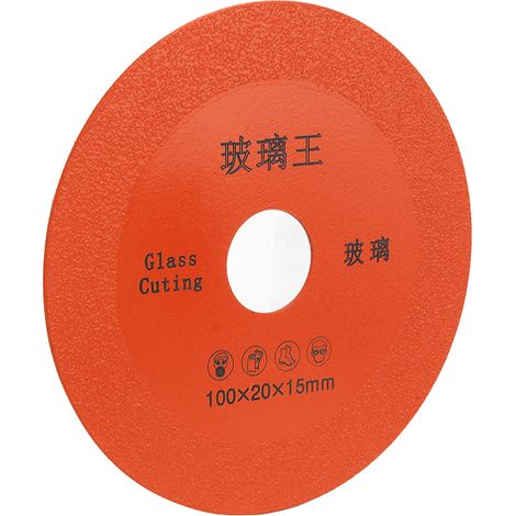 Disque de coupe en carbure de diamant fin de 10 cm (4 pouces) pour le meulage de carreaux de céramique et de bouteilles en verre, orange (1/5)
