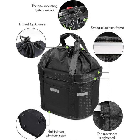 Panier avant de vélo amovible et étanche pour guidon, sac de transport pour animaux de compagnie