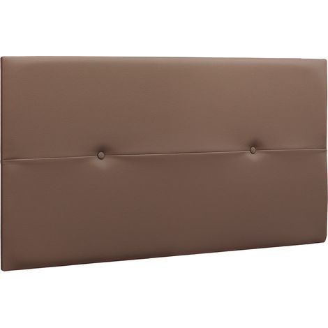 Tête de lit en simili-cuir coloris marron chocolat - longueur 110 x profondeur 4 x hauteur 55 cm -PEGANE-
