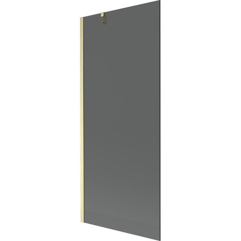 Mexen Next Badewannenabtrennung 1-flügelig 80 x 150 cm, Graphit, gebürstetes Gold - 895-080-000-00-40-55 (1/5)