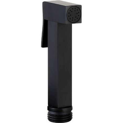 Doccetta quadra shut-off con pulsante a rilascio in ottone nero opaco  Tecom