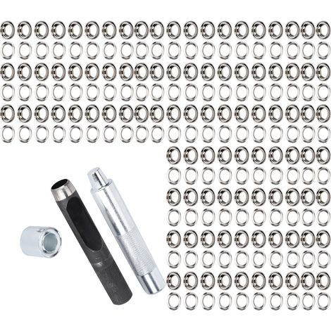 Coffret de 100 outils de rivetage, rivets creux en laiton, accessoires pour la confection de vêtements et d'objets artisanaux, avec boîte de rangement. (1/5)