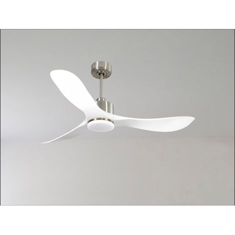 Modulo Ventilateur de plafond pour chambres avec Lumière Chrome et bois massif Clair 10 à 25 m² KLDC3SlimP642SwL1ChSlim (1/5)